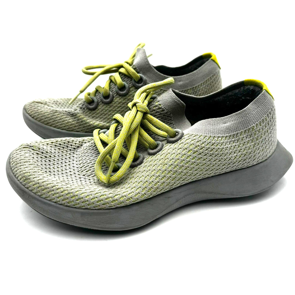 ALLBIRDS Women's size 10.5 Tree Dasher Gray Yellow Casual Running Shoes Sneakers - Picture 2 of 9